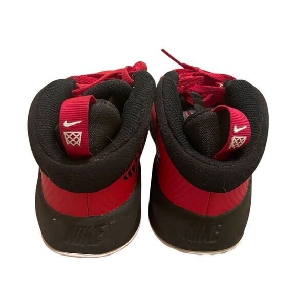 Nike Youth Boys Team Hustle Basketball Shoes 5Y Black Red AQ4224-600 Ankle - Picture 3 of 6